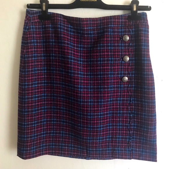 TALBOTS Faux Wrap Plaid Skirt - Picture 4 of 10